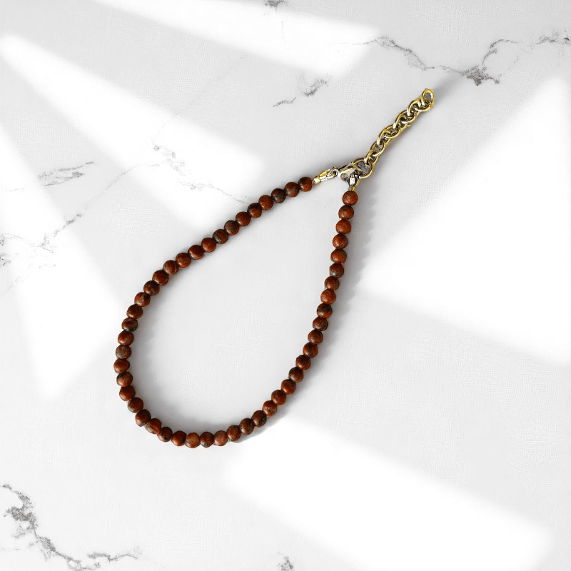 Sunkissed Trail Anklet | Mahogany Obsidian Stone - For Women | Includes: Anklet
