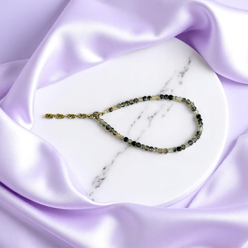 Wildflower Way Anklet | Dragon Vein Agate Stone - For Women | Includes: Anklet