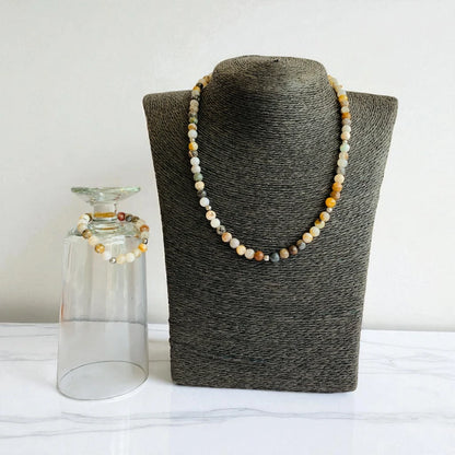 Nature Agate Set | Bamboo Leaf Agate - For Kids Girls | Includes: Necklace & Bracelet