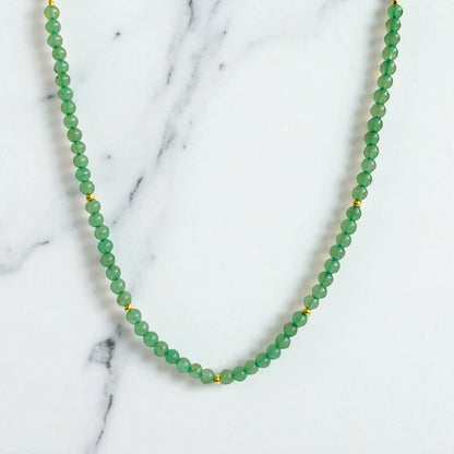 Luck Aventurine Set | Green Aventurine - For Kids Girls | Includes: Necklace & Bracelet
