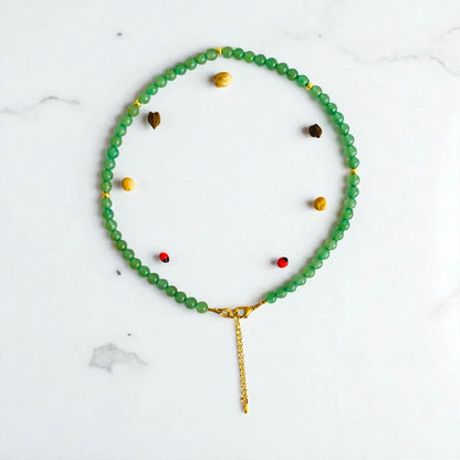 Luck Aventurine Set | Green Aventurine - For Kids Girls | Includes: Necklace & Bracelet