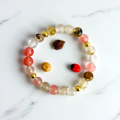Happy Cherry Set | Multi Cherry - For Kids Girls | Includes: Necklace & Bracelet