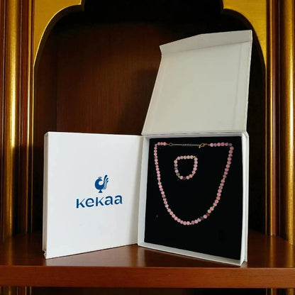 Blossom Jasper Set | Cherry Blossom Jasper - For Kids Girls | Includes: Necklace & Bracelet