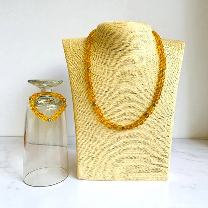 Sunny Citrine Set | Yellow Citrine - For Kids Girls | Includes: Necklace & Bracelet