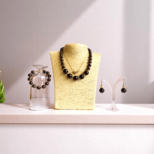 Ruby Flame Set | Garnet Stone & 18K Gold Plating - For Women | Includes: 2 Necklaces, Bracelet, Earring