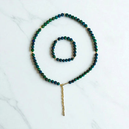 Mystic Azurite Set | Azurite - For Kids Girls | Includes: Necklace & Bracelet