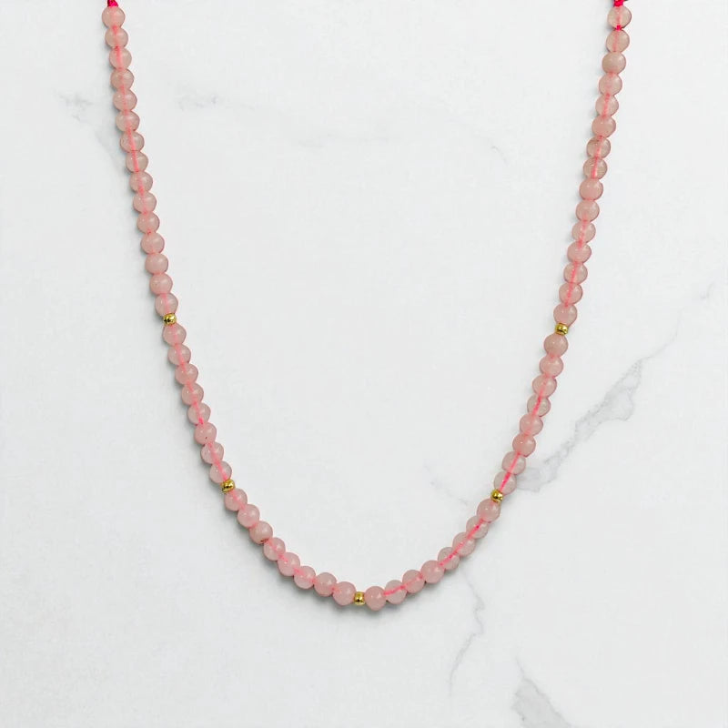 Love Quartz Set | Rose Quartz - For Kids Girls | Includes: Necklace & Bracelet