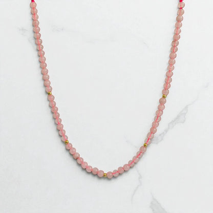 Love Quartz Set | Rose Quartz - For Kids Girls | Includes: Necklace & Bracelet