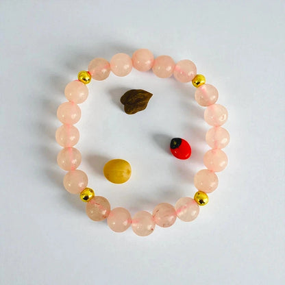 Love Quartz Set | Rose Quartz - For Kids Girls | Includes: Necklace & Bracelet