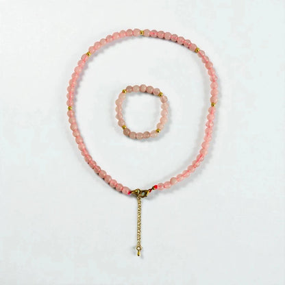 Love Quartz Set | Rose Quartz - For Kids Girls | Includes: Necklace & Bracelet