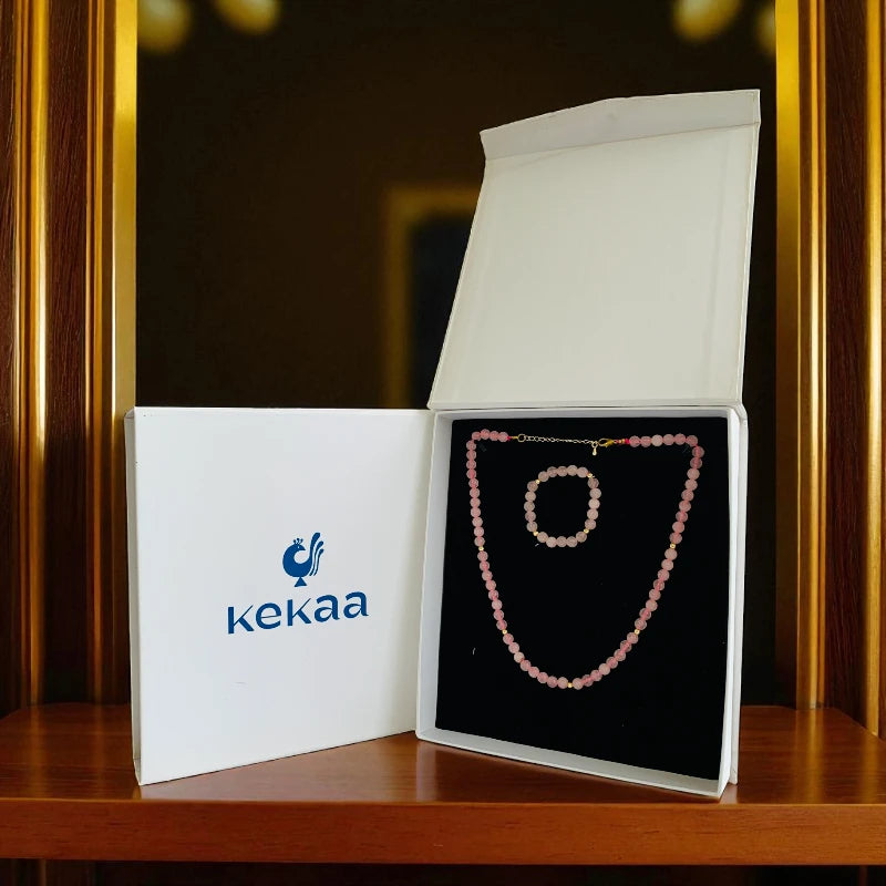 Love Quartz Set | Rose Quartz - For Kids Girls | Includes: Necklace & Bracelet