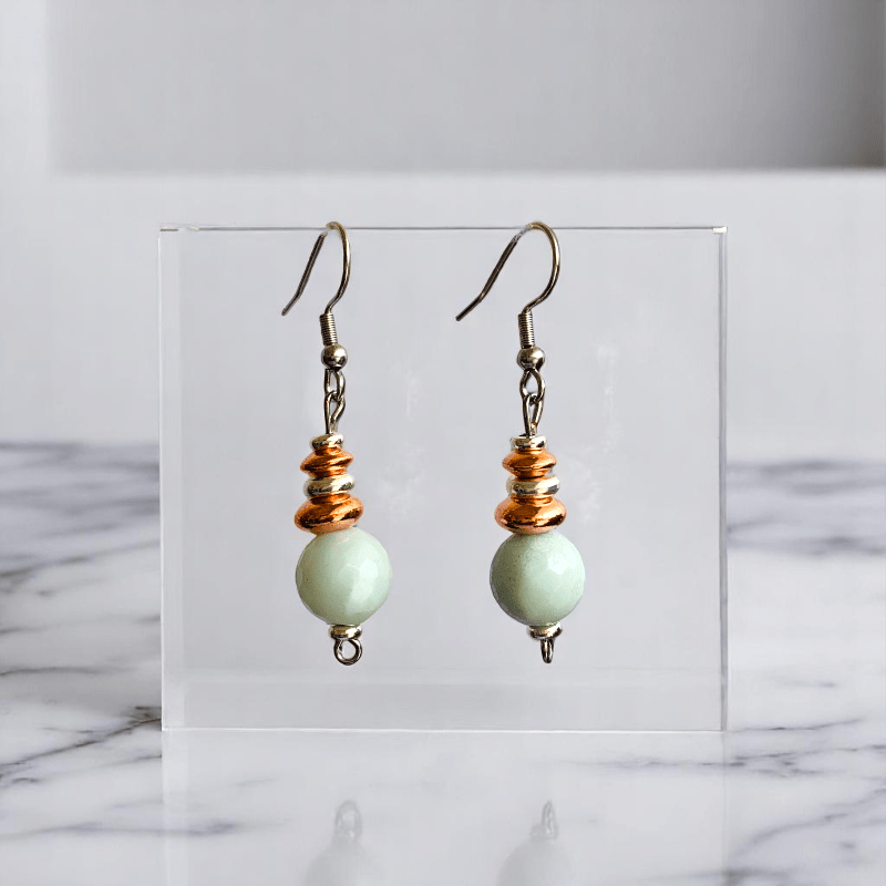 Tranquil Glow Set | Amazonite Stone & 18K Gold Plating - For Women | Includes: 2 Necklaces, Bracelet, Earring