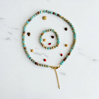 Calm Calcite Set | Caribbean Calcite - For Kids Girls | Includes: Necklace & Bracelet