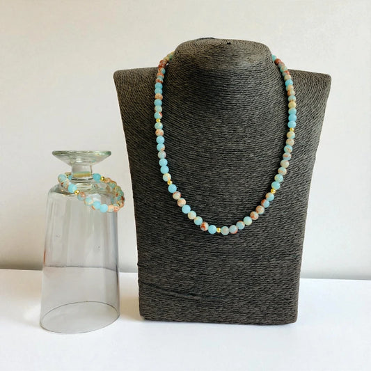 Calm Calcite Set | Caribbean Calcite - For Kids Girls | Includes: Necklace & Bracelet