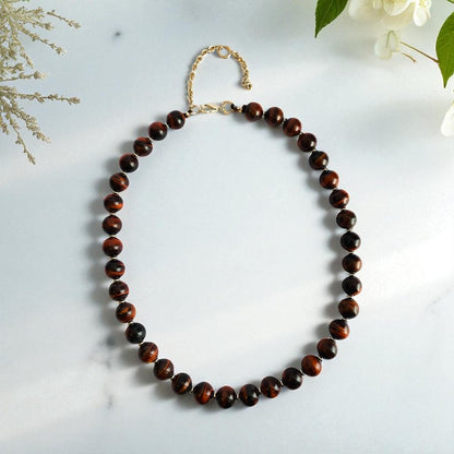 Brave Tiger Eye Set | Red Tiger Eye - For Unisex | Includes: Necklace & Bracelet