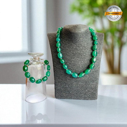 Jade Serenity Set | Taiwanese Jade - For Unisex | Includes: Necklace & Bracelet