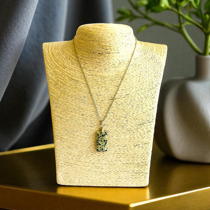 Spotted Elegance Necklace | PVD Plated & Dalmatian Jasper Stone - For Women | Includes: Necklace