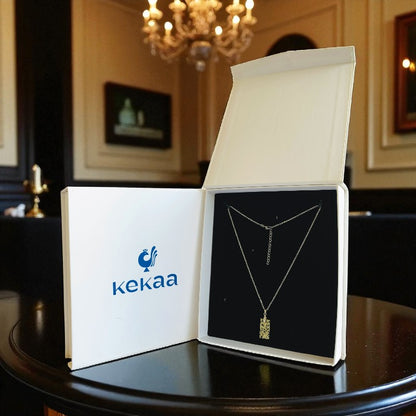 Spotted Elegance Necklace | PVD Plated & Dalmatian Jasper Stone - For Women | Includes: Necklace
