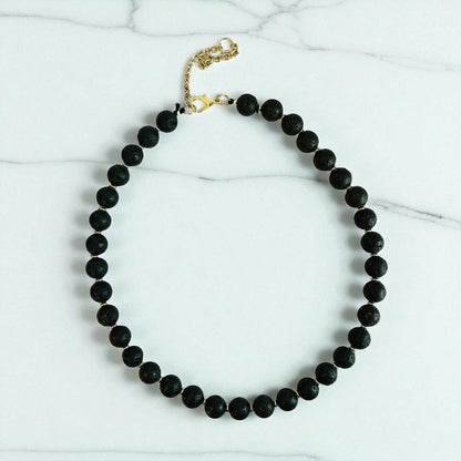 Earth Lava Set | Lava Stone - For Unisex | Includes: Necklace & Bracelet