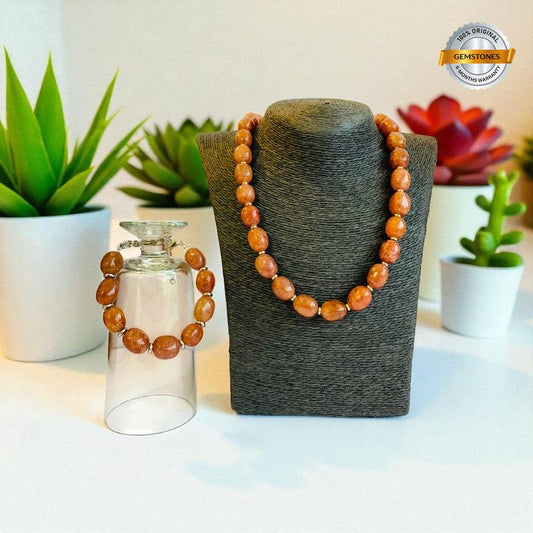 Grounded Aventurine Set | Brown Aventurine - For Unisex | Includes: Necklace & Bracelet