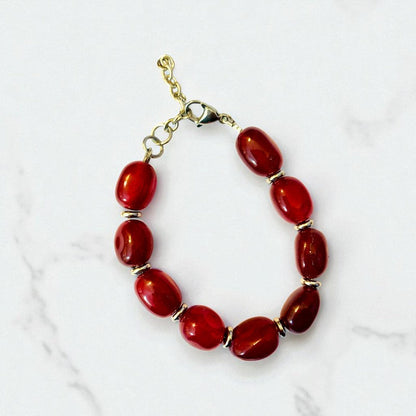 Bold Red Onyx Set | Red Onyx - For Unisex | Includes: Necklace & Bracelet
