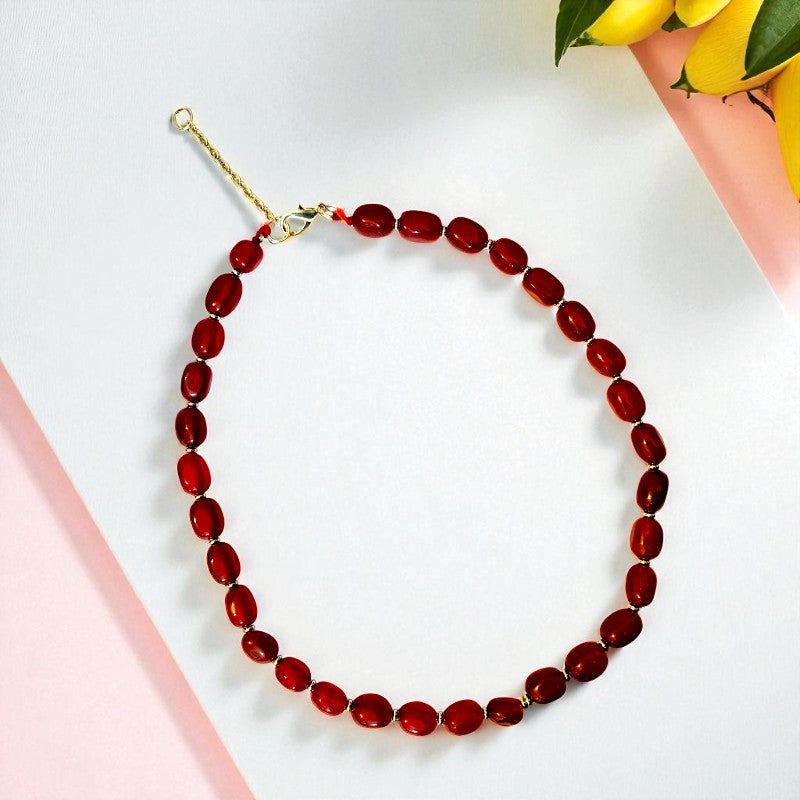 Bold Red Onyx Set | Red Onyx - For Unisex | Includes: Necklace & Bracelet