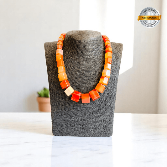 Sunset Flame Necklace | Coroline Carnelian Stone - For Women | Includes: Necklace