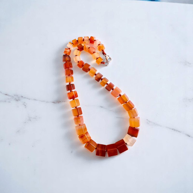 Sunset Flame Necklace | Coroline Carnelian Stone - For Women | Includes: Necklace