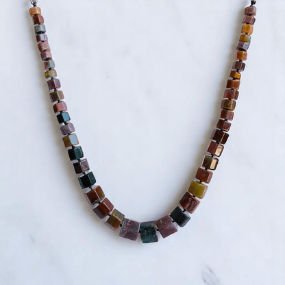 Vintage Gleam Necklace | Indian Agate Stone - For Women | Includes: Necklace
