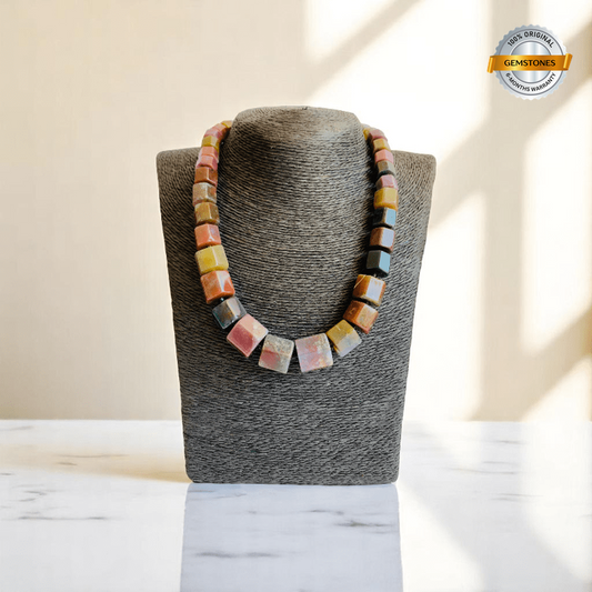 Vintage Gleam Necklace | Indian Agate Stone - For Women | Includes: Necklace