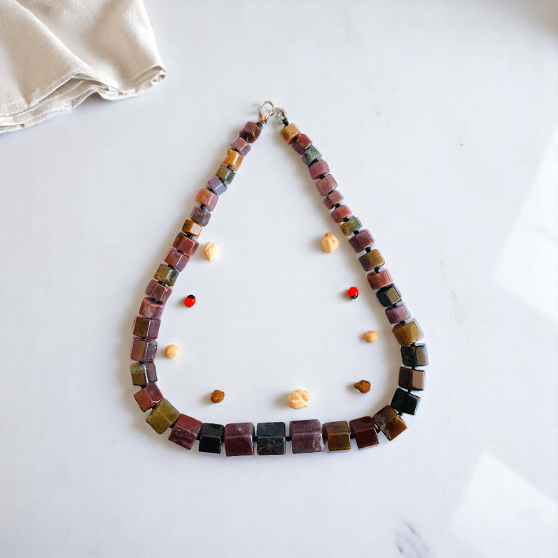 Vintage Gleam Necklace | Indian Agate Stone - For Women | Includes: Necklace