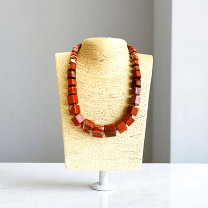 Crimson Root Necklace | Red Jasper Stone - For Women | Includes: Necklace