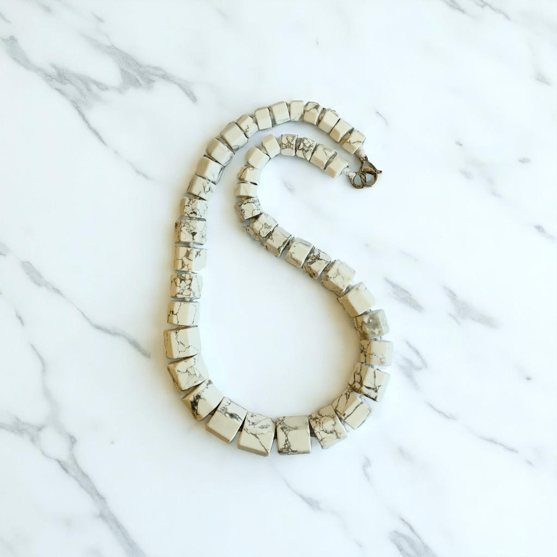 Tranquil Essence Necklace | White Howlite Stone - For Women | Includes: Necklace