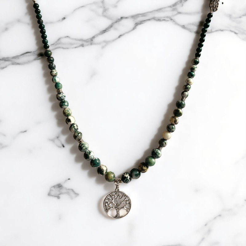 Nature’s Wisdom Necklace | Tree Agate Stone - For Women | Includes: Necklace