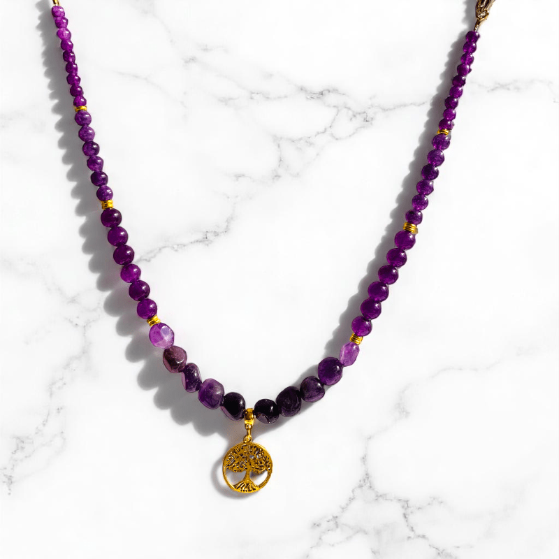 Spiritual Bloom Necklace | Amethyst Stone - For Women | Includes: Necklace