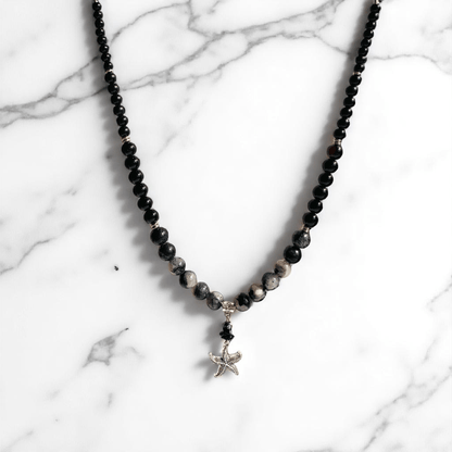 Celestial Drift Necklace | Black Rutile Stone - For Women | Includes: Necklace