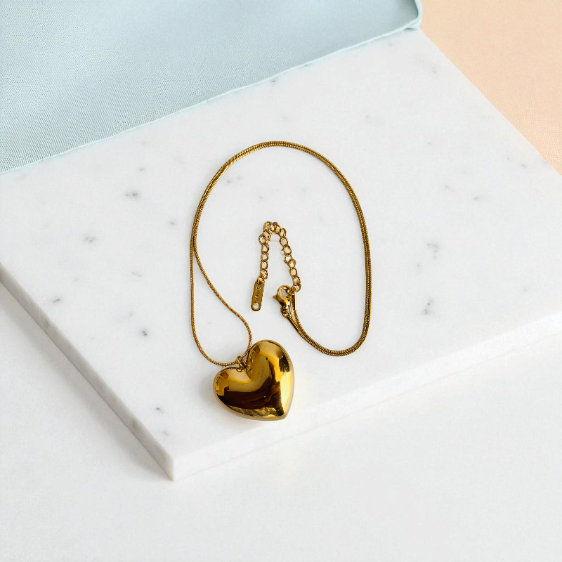 Radiant Love Necklace | PVD 18K Gold Plated, Stainless Steel, Water Proof - For Women | Includes: Necklace