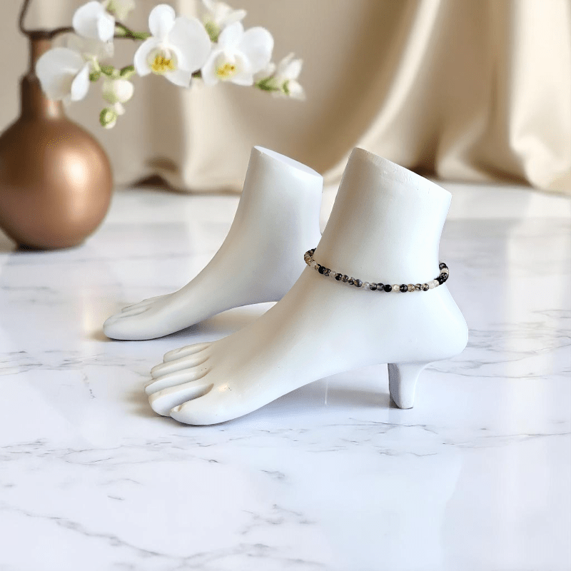 Wildflower Way Anklet | Dragon Vein Agate Stone - For Women | Includes: Anklet