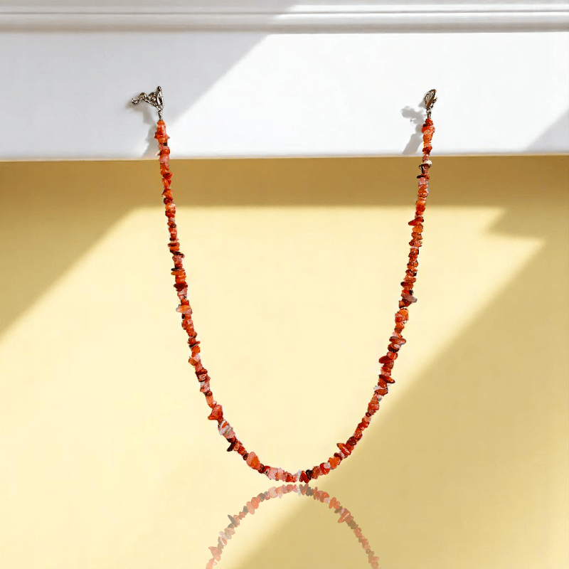 Vibrant Carnelian Necklace | Carnelian Stone - For All | Includes: Necklace/Bracelet