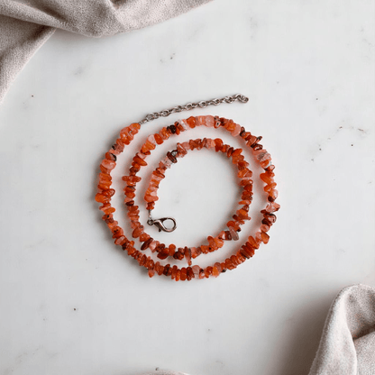 Vibrant Carnelian Necklace | Carnelian Stone - For All | Includes: Necklace/Bracelet