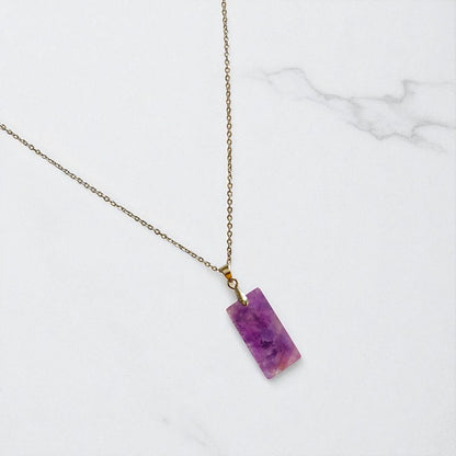 Purple Haze Necklace | PVD Plated & Amethyst Stone - For Women | Includes: Necklace