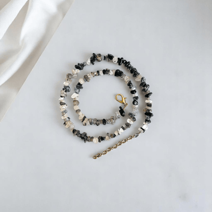 Cosmic Veins Necklace | Black Rutile Stone - For All | Includes: Necklace