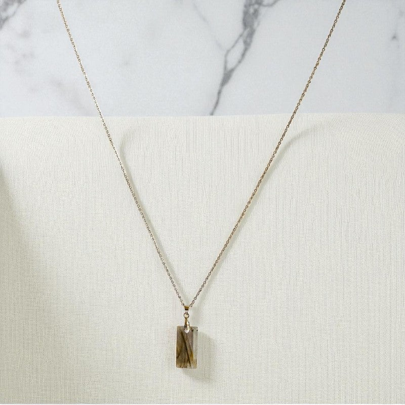 Aura Unlocked Necklace | PVD Plated &  Labradorite - For Women | Includes: Necklace