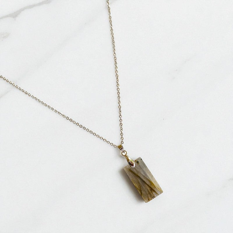 Aura Unlocked Necklace | PVD Plated &  Labradorite - For Women | Includes: Necklace