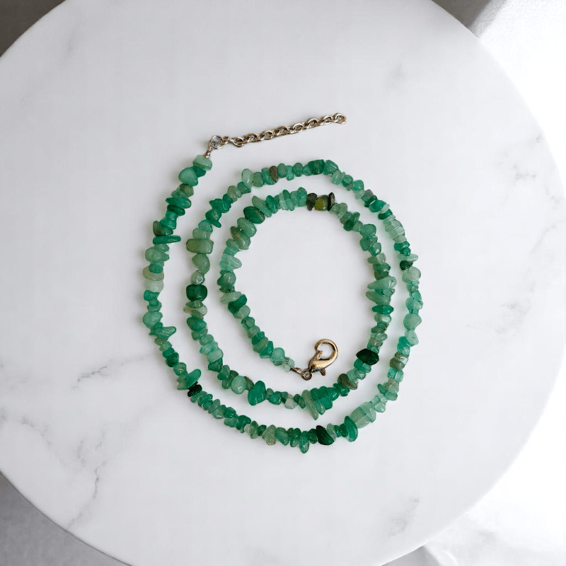 Luckstone Necklace | Green Aventurine Stone - For All | Includes: Necklace