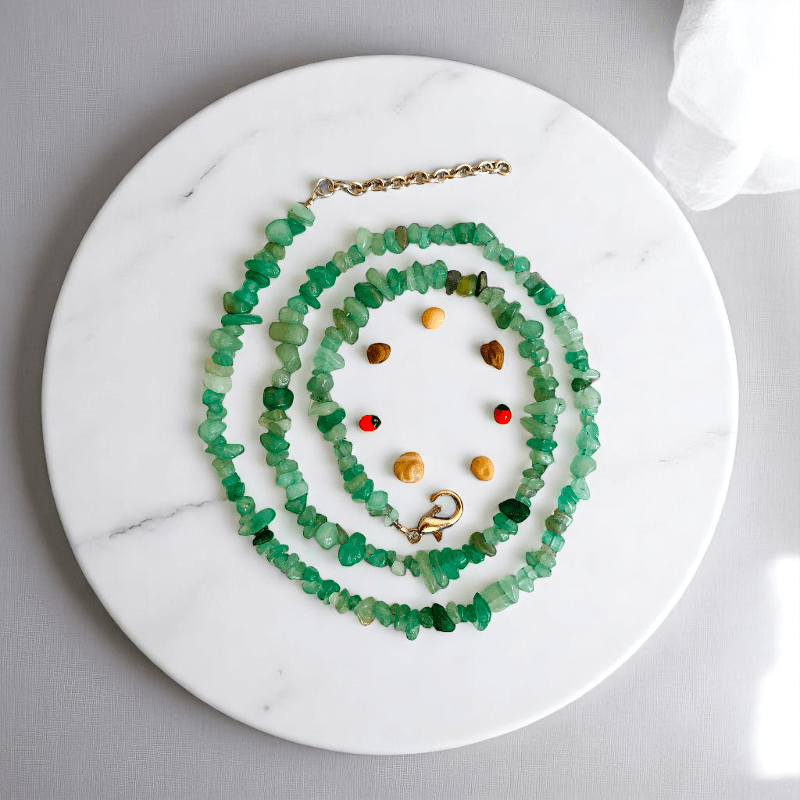 Luckstone Necklace | Green Aventurine Stone - For All | Includes: Necklace