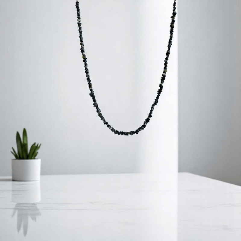 Snowflake Necklace | Snowflake Obsidian Stone – For All | Includes: Necklace