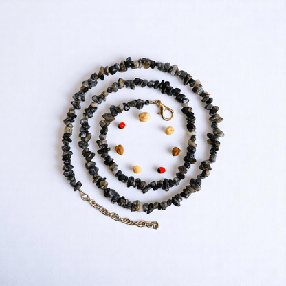 Snowflake Necklace | Snowflake Obsidian Stone – For All | Includes: Necklace