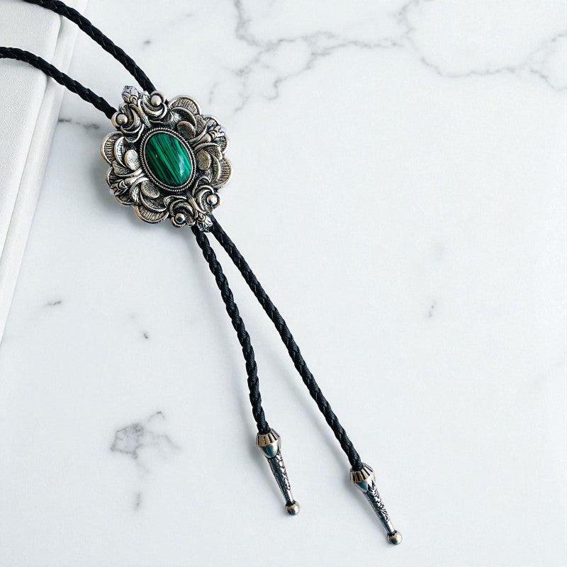 Healing Bolo Tie | Malachite - For Unisex | Includes: Bolo Tie