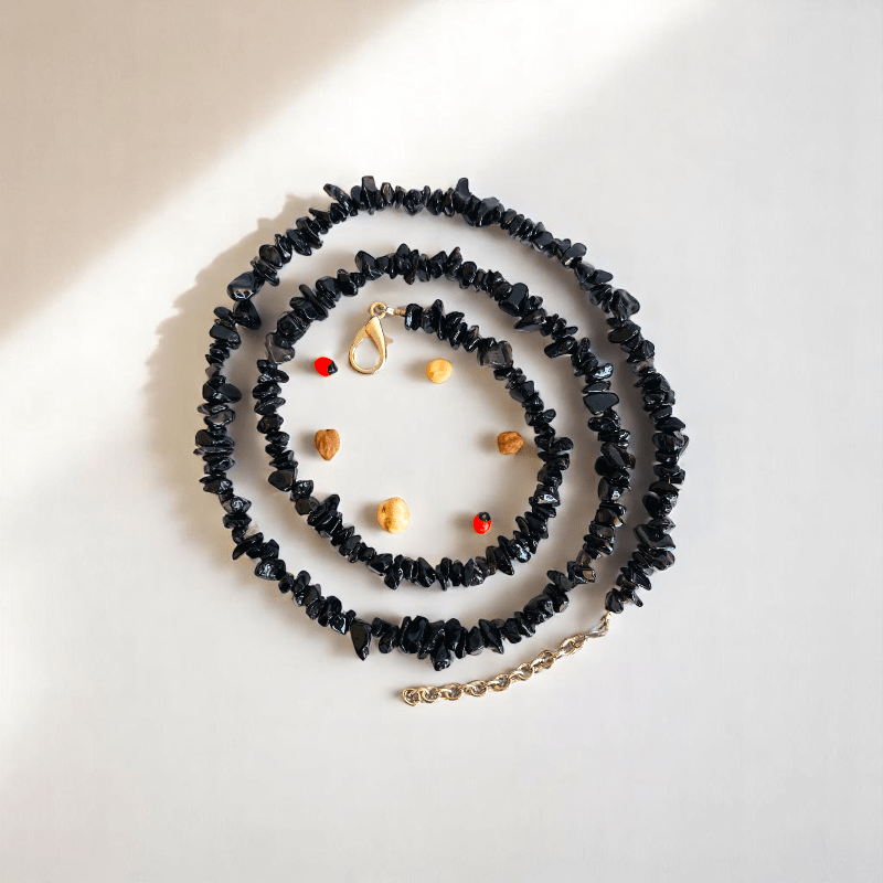 Black Obsidian Necklace | Black Obsidian Stone – For All | Includes: Necklace
